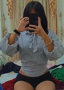 Striped Tie-Neck Top