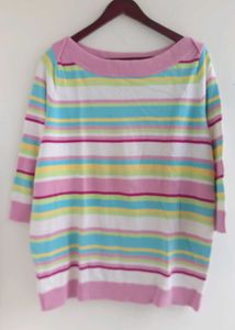 Striped Boat Neck Sweater