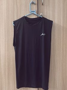 Black Sleeveless T-Shirt