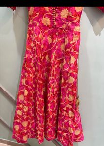 Elegant Floral Print Ethnic Gown