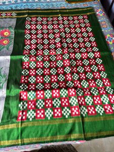 double ikkat pasapali handpainted saree