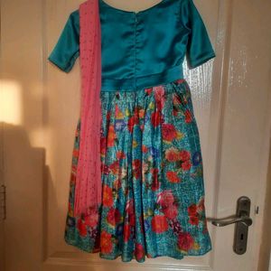 Tafetta Silk Daisy Couture Party Dress for Girls