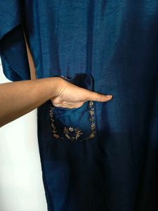 Embroidered Blue Kurta Set