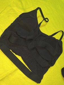 Criss Cross Women&#39;s Bralette And Inner SHorts