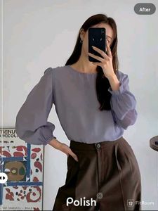New With Tag Korean Grey Puff Pullover