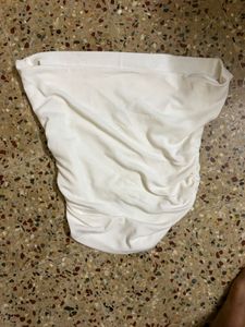 white half shoulder top