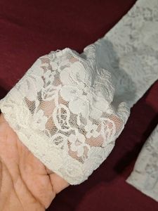 Elegant padded White Lace top