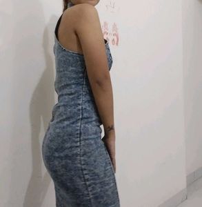 Denim Halter Bodycon Dress