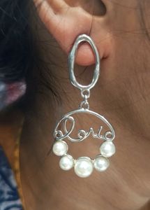 Love Pearl Drop Earrings