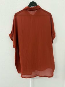 Rust Button-Up Top
