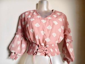 🎊Buy 1, Get 1 Free🎁Pink Polka Dot Crop Top