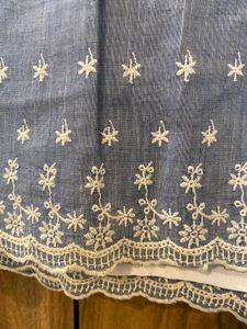 Blue Embroidered Hem Skirt