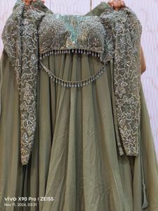 Olive Green Lehenga Set (Available For Swap)