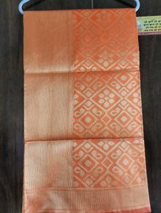 Orange Silk Blend Saree