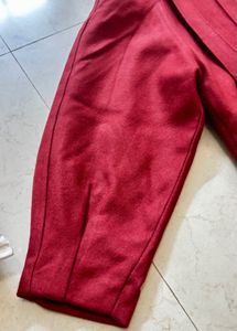 Vintage Burgundy Coat with Unique Details