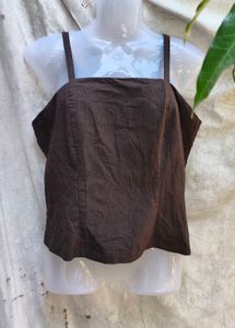 281212. Brown Sleeveless Top
