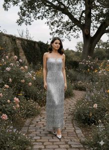 Stunning Silver Sequin Gown