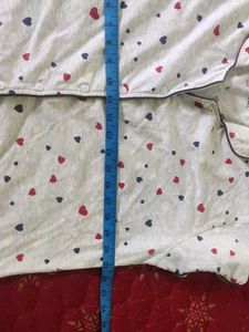 Heart Print Pajama Set night suit