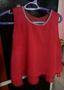 Red Sleeveless Top
