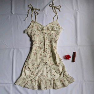 Y2k Floral Pinteresty Lace Mini Korean Fairy Dress