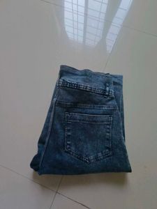 Blue Denim Straight Leg Jeans