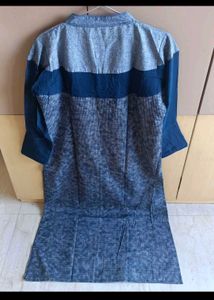 Elegant Blue &amp; Grey Kurta