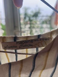 Striped Floral Embroidered Blouse