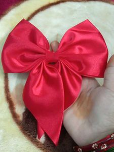 Chic Red Satin Hair Bow Accessory