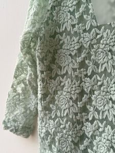 Mint Green Floral Lace Top