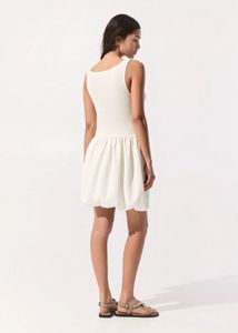 White Sleeveless balloon Dress