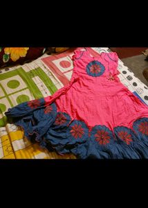 Pink Anarkali With Pant And Dupatta
