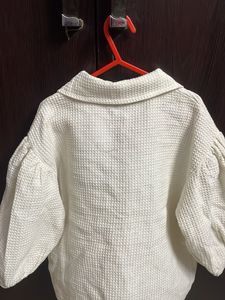 White Baloon Sleves Top