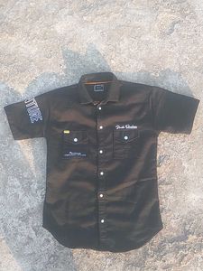 Stylish Black Denim Shirt