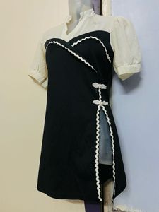 Pintrest korean Black &amp; Cream Dress