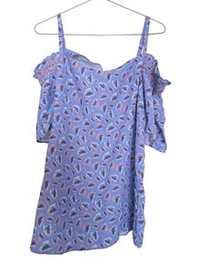 Leaf Print Cold Shoulder Top (never used)