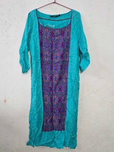 Stylish Teal Printed Kurta