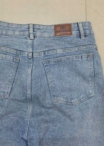 Sky Blue Jeans And Cargo Shorts For Women