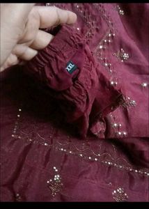 Burgundy Embroidered Salwar Kameez