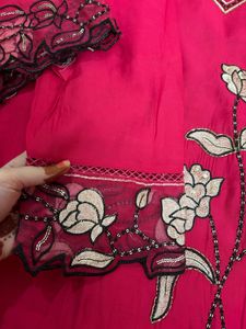 Fuschia  Pink party wear Kurta Set