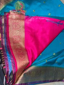 Beautiful Chanderi Silk Saree With Peacock Design