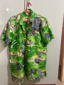 Green Color Beach Shirt