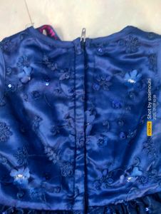 Navy Blue Net Frock