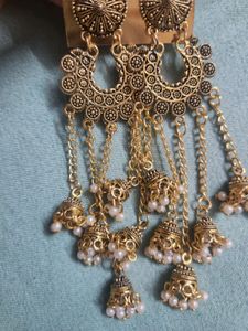 Gold Jhumka Earrings