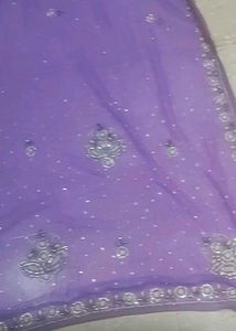 Embroidered Purple Saree