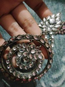 Large Traditional Oxidised Earrings