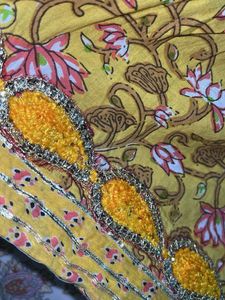 Floral Print Yellow Ethnic Skirt