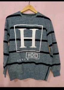 Stylish Striped Grey Sweatshirt
