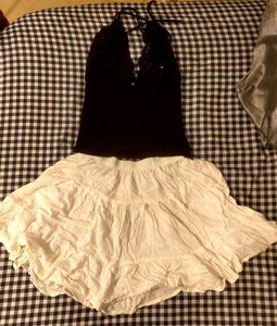 adorable white tiered skater short skirt