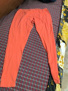 Combo Of miss T Orange Cotton Leggings Xl And Pink