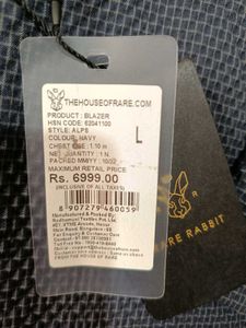 Rare Rabbit Men's Grey Patterned Blazer, L Size